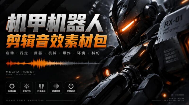 宝藏机甲音效合集!机甲机器人变形能量移动无损音效素材,全部中文汉化处理Boom Library Mechs&Robots Designed-三零资源