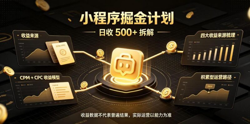 小程序推广计划，日收500+，腾讯官方打款，客户留存率高，收益长期稳定【揭秘】-三零资源