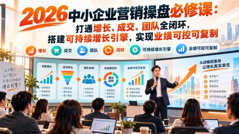 2026中小企业营销操盘必修课:打通增长、成交、团队全闭环,搭建可持续增长引擎,实现业绩可控可复制-三零资源