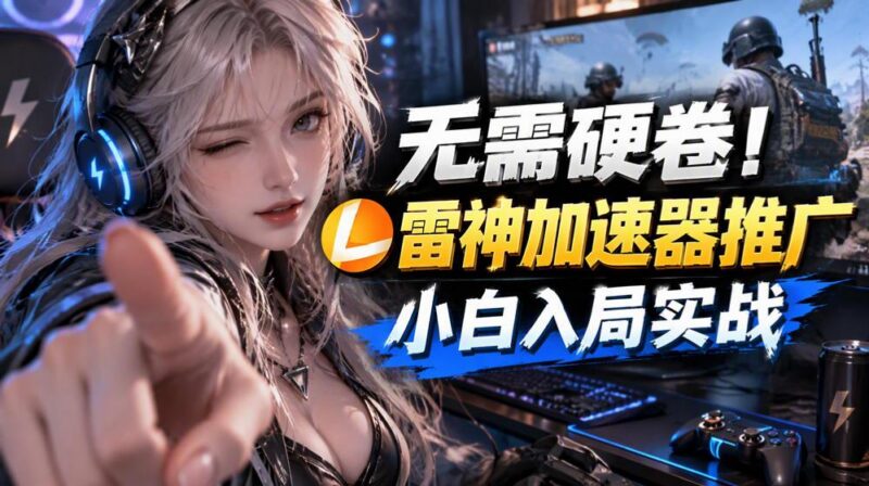 无需硬卷!雷神加速器推广,小白入局实战一天也能几十r-三零资源
