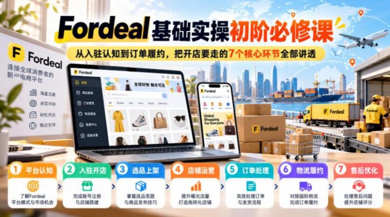 Fordeal基础实操初阶必修课,从入驻认知到订单履约,把开店要走的7个核心环节全部讲透-三零资源