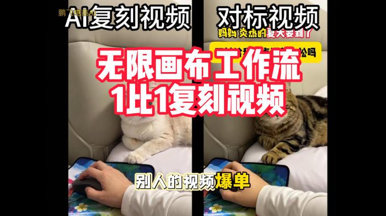 宠物带货视频复刻，无限画布工作流1比1，不用拍摄、不用布景、不用真人出镜，几分钟就能做出一条专业带货视频-三零资源