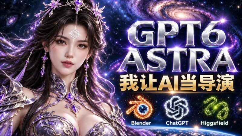 让GPT-6 Astra当导演!Higgsfield和Blender实战打造30秒玄幻精准运镜短片!-三零资源