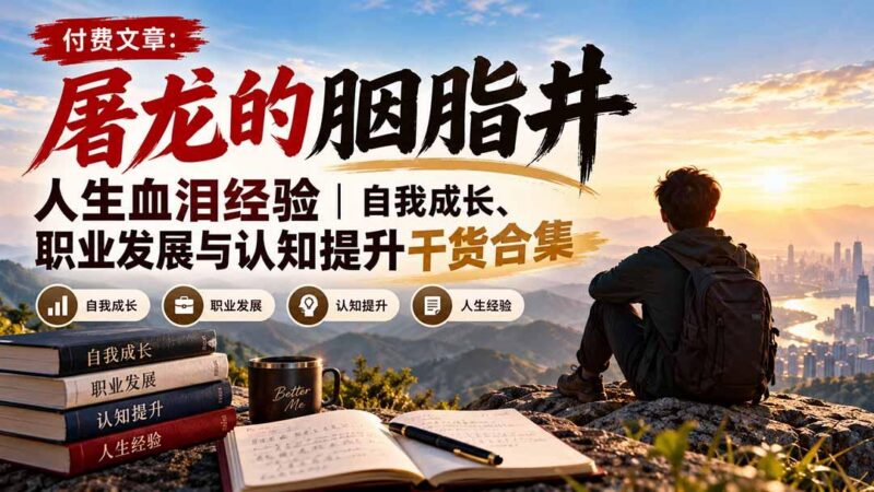 付费文章:屠龙的胭脂井人生血泪经验|自我成长、职业发展与认知提升干货合集 三零资源-三零资源