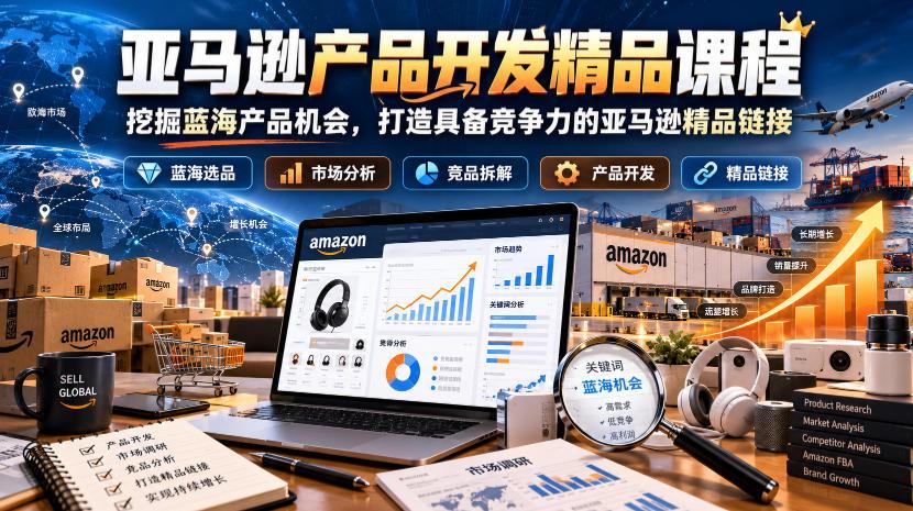 亚马逊产品开发精品课程,挖掘蓝海产品机会,打造具备竞争力的亚马逊精品链接