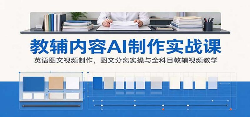 AI制作教辅内容实战课：英语图文视频制作，图文分离实操与全科目教辅视频教学 三零资源-三零资源