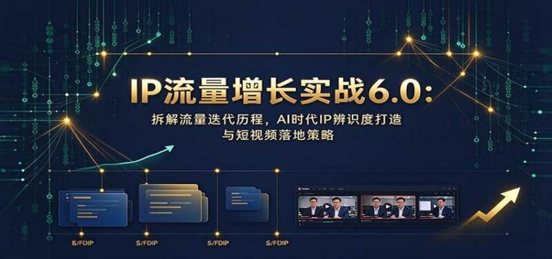 IP流量增长实战6.0:拆解流量迭代历程,AI时代IP辨识度打造与短视频落地策略 三零资源-三零资源