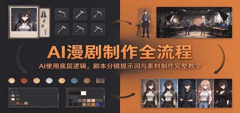 AI漫剧制作全流程:AI使用底层逻辑,剧本分镜提示词与素材制作完整教学 三零资源-三零资源