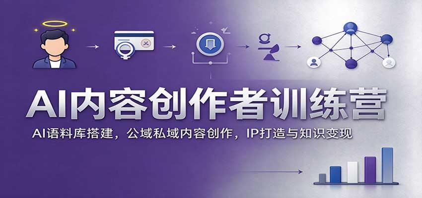 AI内容创作者训练营:AI语料库搭建,公域私域内容创作,IP打造与知识变现