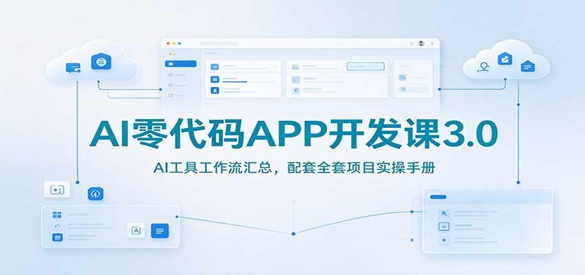 AI零代码APP开发课3.0:AI工具工作流汇总,配套全套项目实操手册