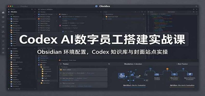 Codex AI数字员工搭建实战课:Obsidian 环境配置,Codex 知识库与封面站点实操