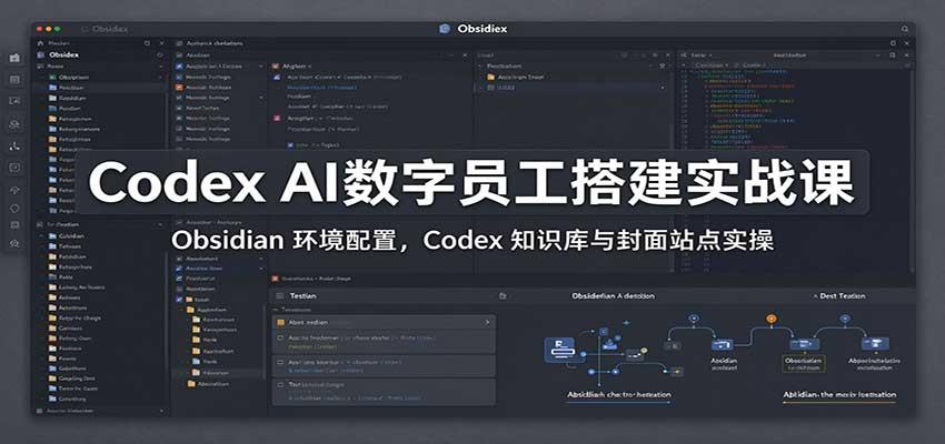 Codex AI数字员工搭建实战课:Obsidian 环境配置,Codex 知识库与封面站点实操